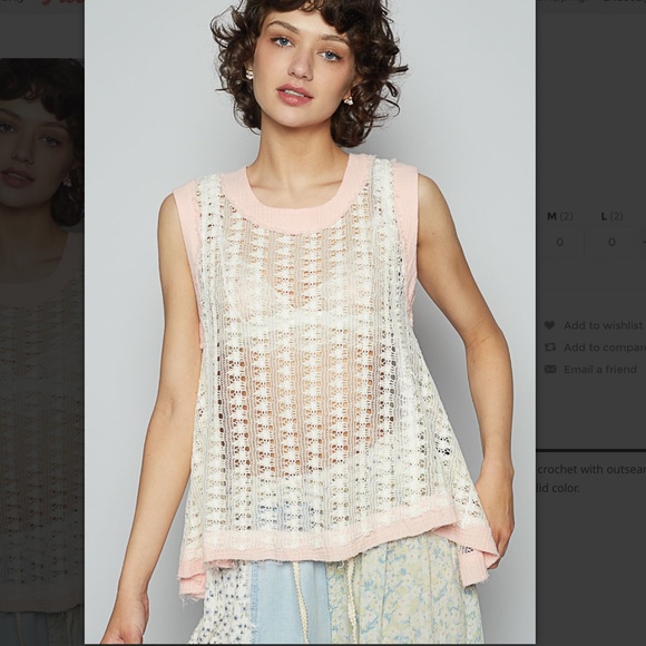 POL Tops - ☀️ POL “ Cindi “ POL Crochet Knit Sleeveless Top SR8